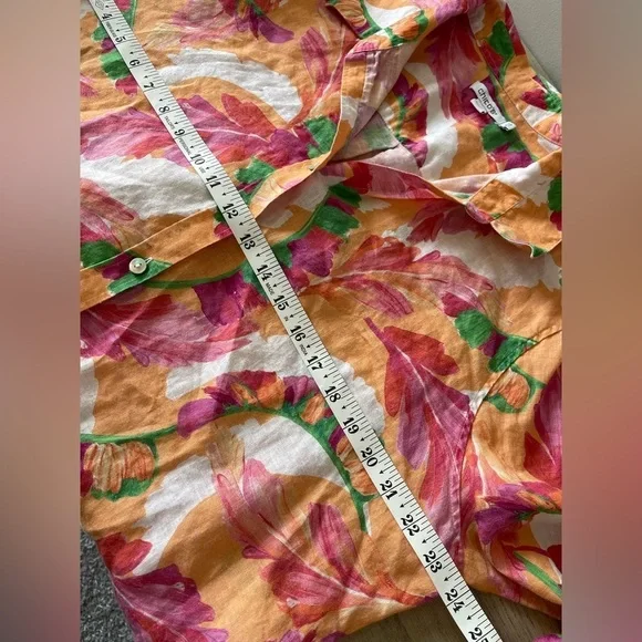 Chico's | Vibrant Floral Linen Button-Up Shirt - Picture 5 of 6